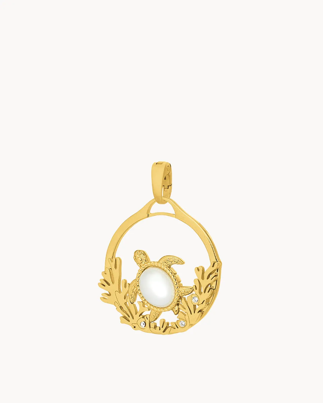 Timeless Pearl Turtle Halo Pendant