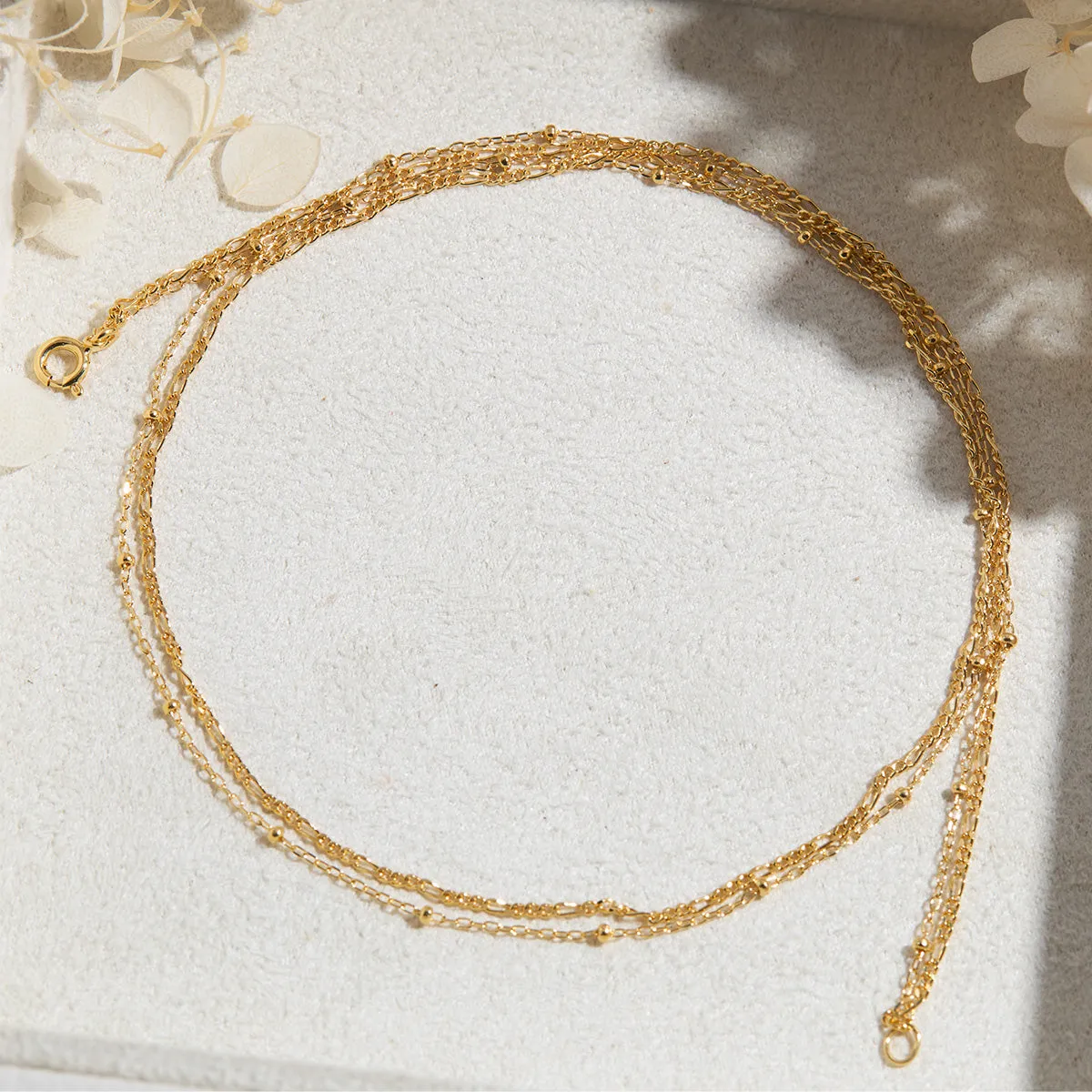 Twin Chain Necklace Gold