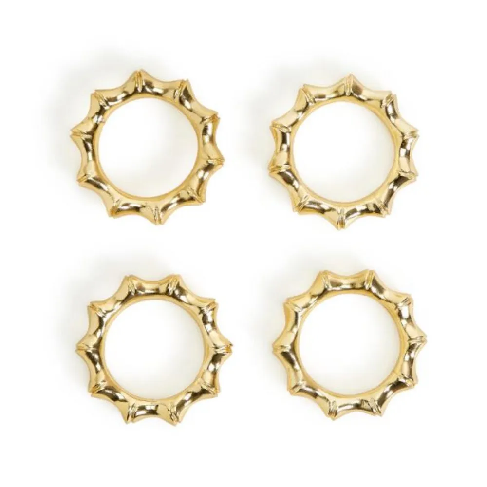 Two's Company Golden Napkin Rings - Set of Four