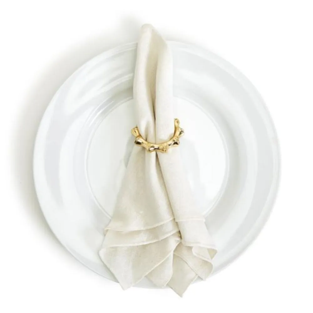 Two's Company Golden Napkin Rings - Set of Four