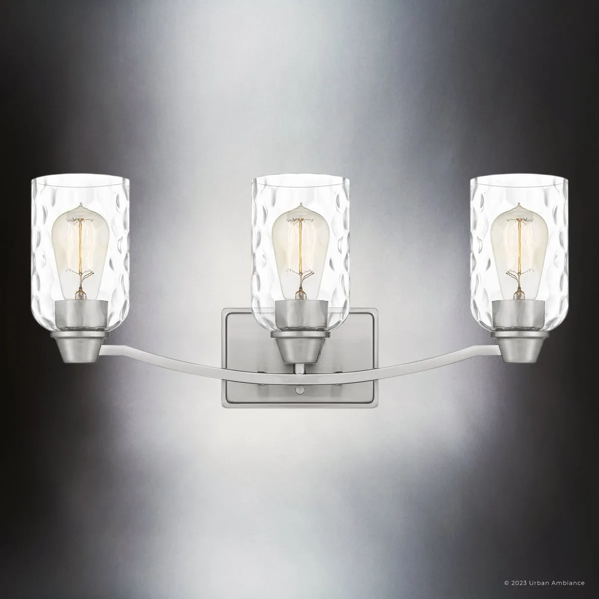 UQL4421 Classic Indoor Bath Light, 9.00''H x 21.50''W x 6.50''D, Brushed Nickel Finish, Ravensburg Collection