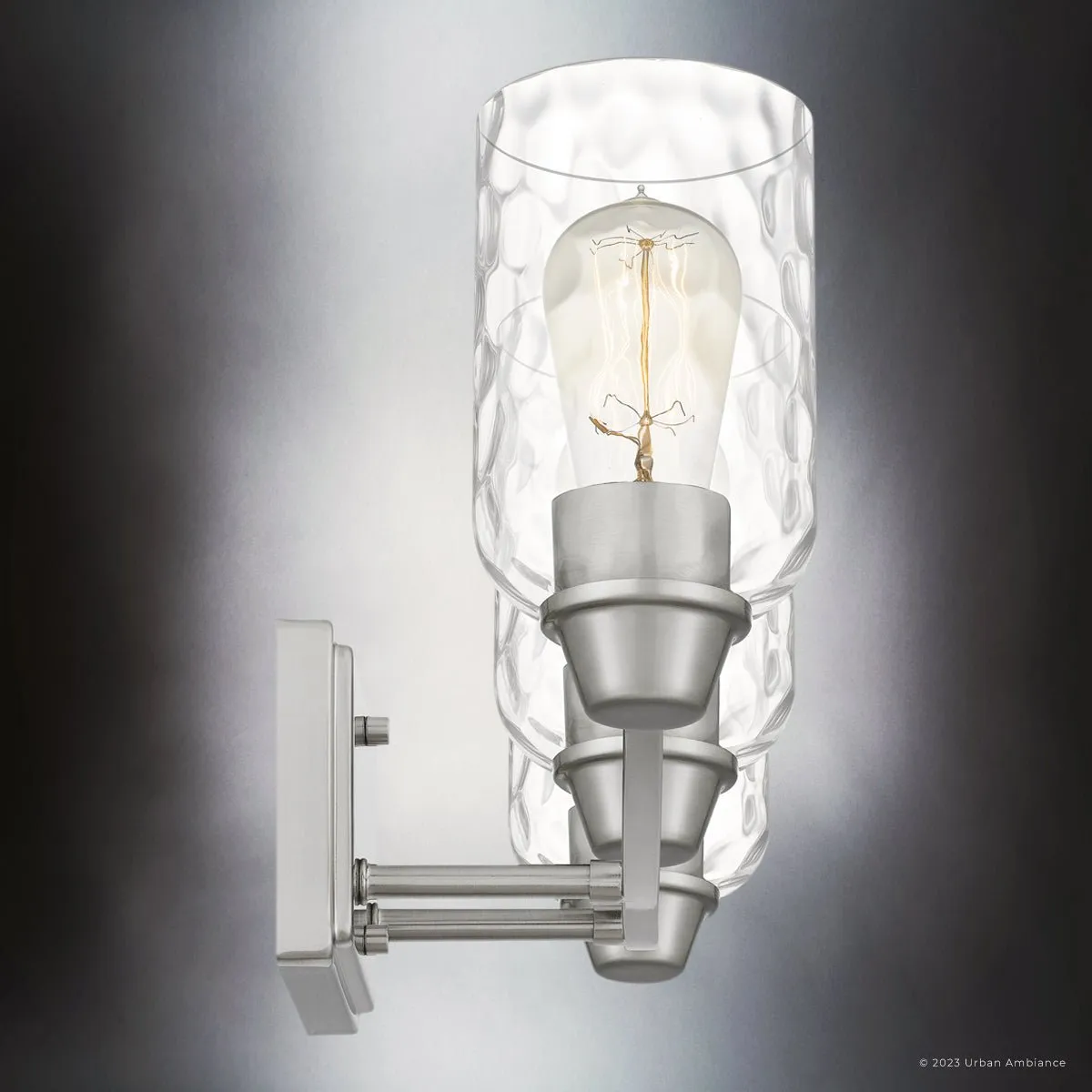 UQL4421 Classic Indoor Bath Light, 9.00''H x 21.50''W x 6.50''D, Brushed Nickel Finish, Ravensburg Collection