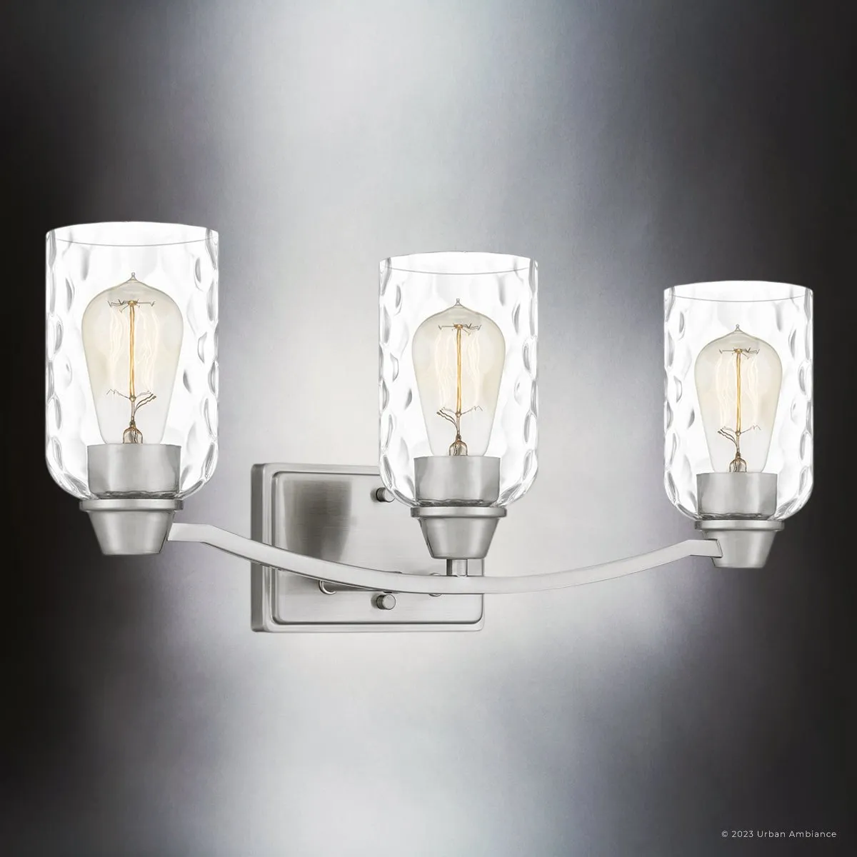 UQL4421 Classic Indoor Bath Light, 9.00''H x 21.50''W x 6.50''D, Brushed Nickel Finish, Ravensburg Collection