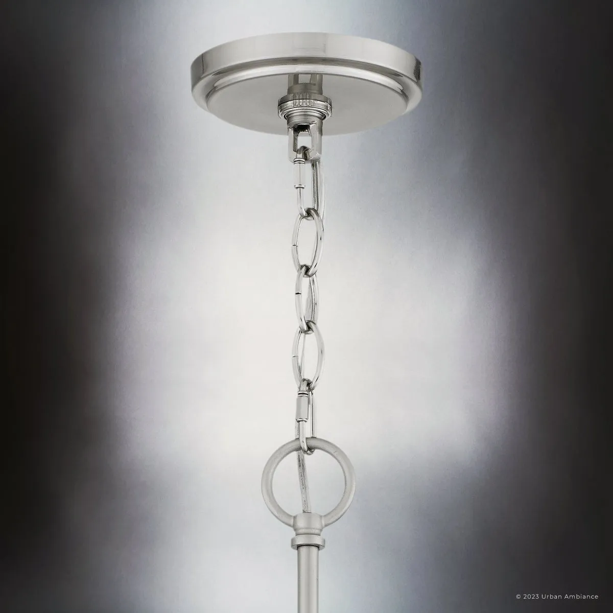 UQL4425 Contemporary Indoor Chandelier, 27.25''H x 29.25''W x 29.25''D, Brushed Nickel Finish, Ravensburg Collection