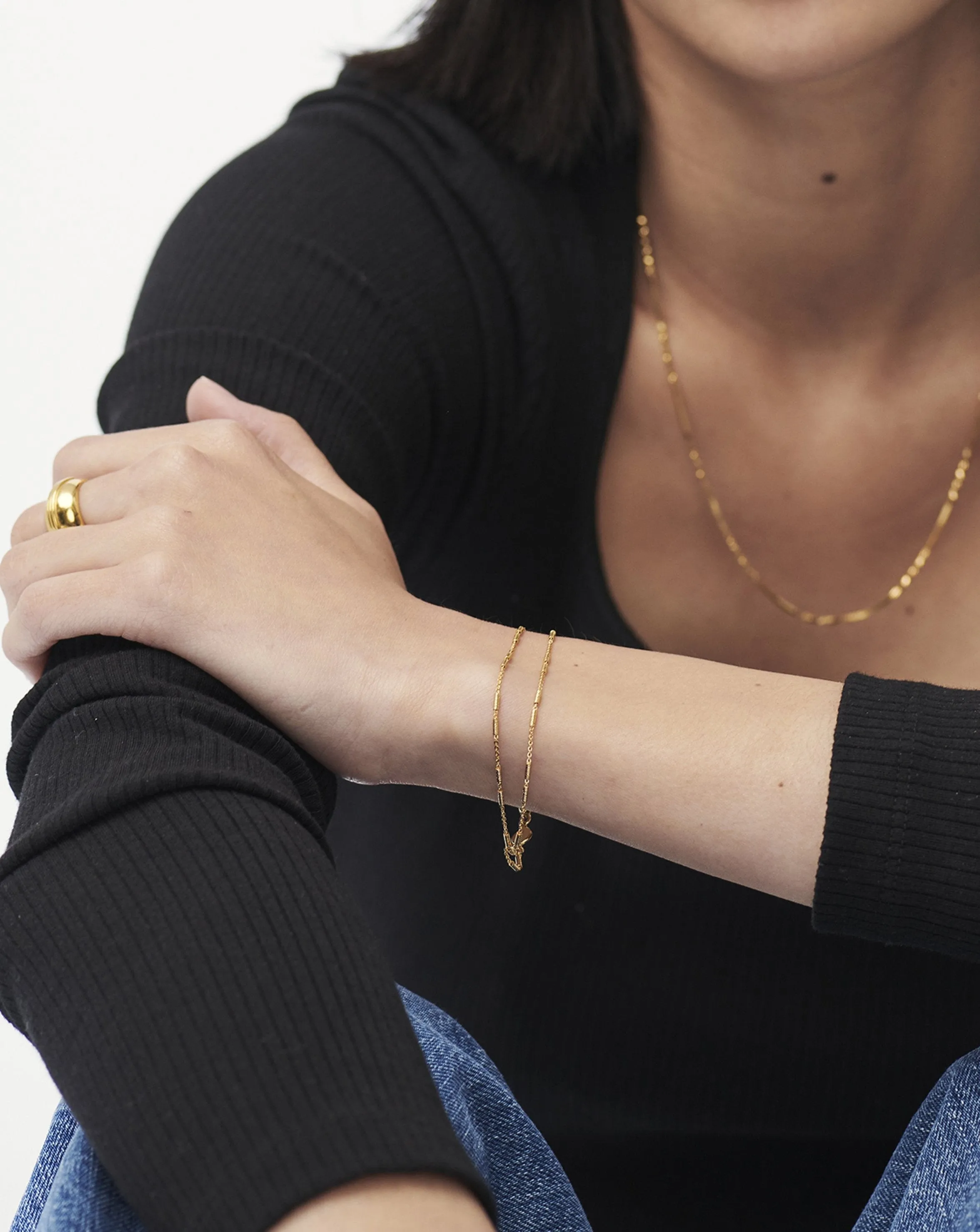 Vervelle Double Chain Bracelet | 18ct Gold Plated Vermeil
