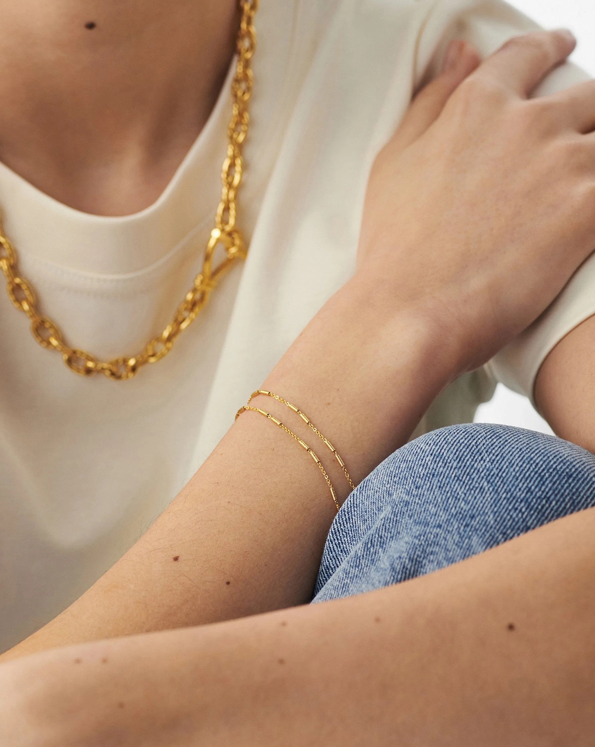 Vervelle Double Chain Bracelet | 18ct Gold Plated Vermeil