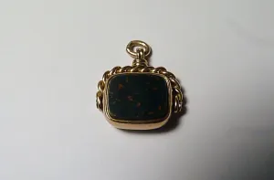 Victorian Hallmarked Gold Swivel Fob 1896 Bloodstone And Carnelian Victorian Gold Pendants