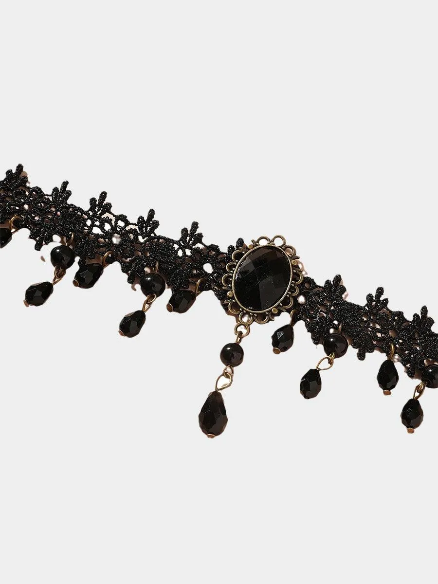 Vintage Black Lace Gothic Necklace MSN20001
