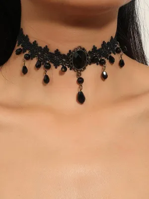 Vintage Black Lace Gothic Necklace MSN20001