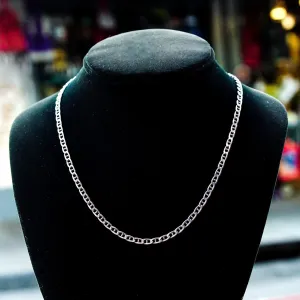 Vintage Italian Sterling Silver Mariner Chain Necklace, 3.5mm Anchor Chain, Minimalist, Solid Silver Necklace, Unisex Chain, 18 1/4" Long