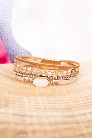 Viola Sienna Gold Blue Multi-Strand Magnetic Bracelet
