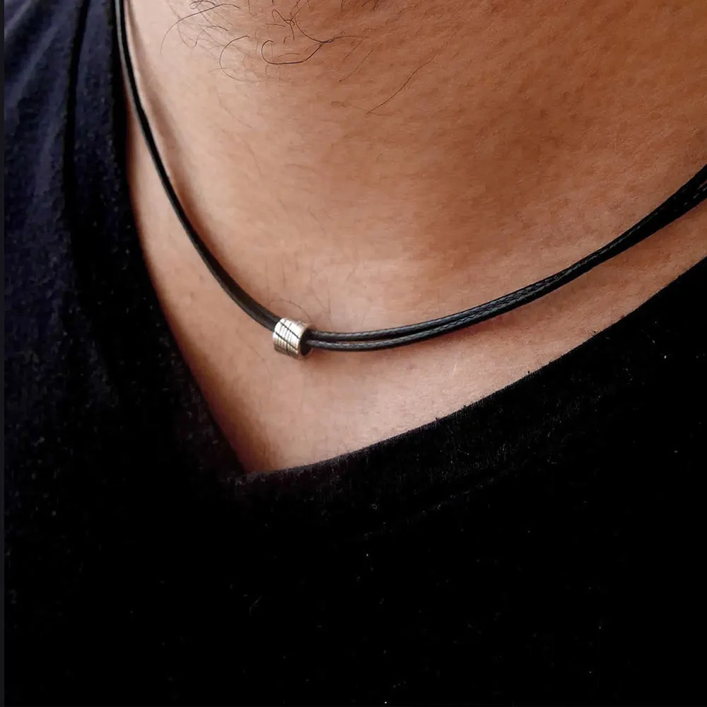 Waterproof Black Leather Cord Chain Necklace for Men 2/3mm