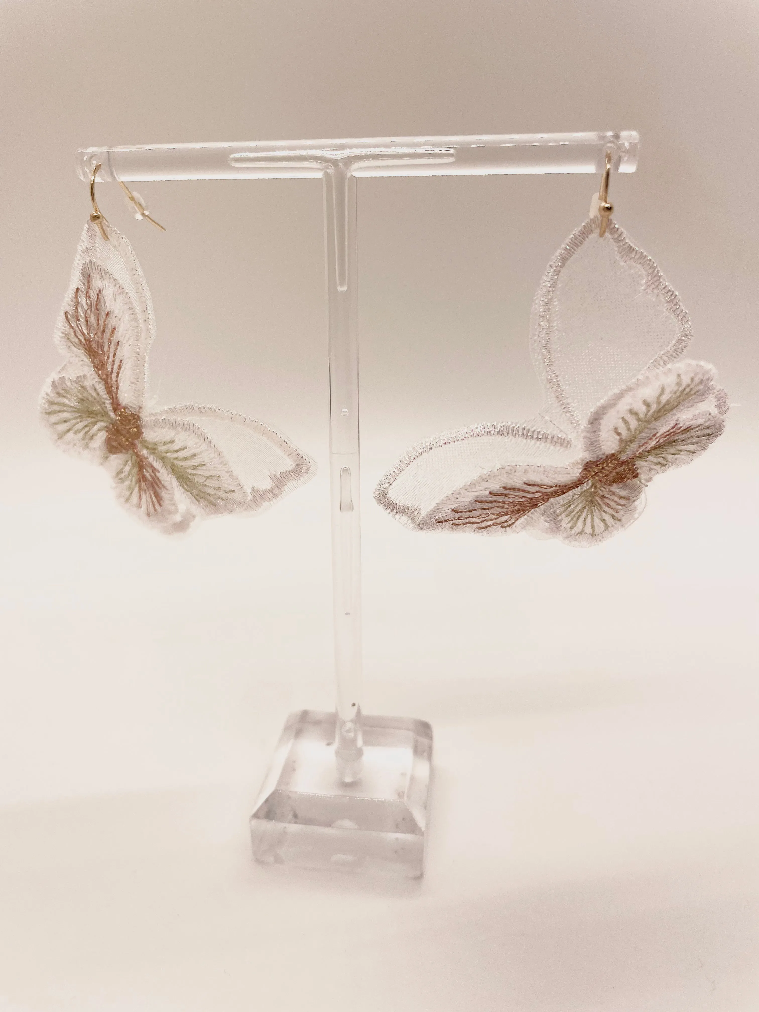 White Butterfly Earrings
