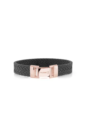 Wide Chevron Weave Leather Bracelet | Italgem Steel