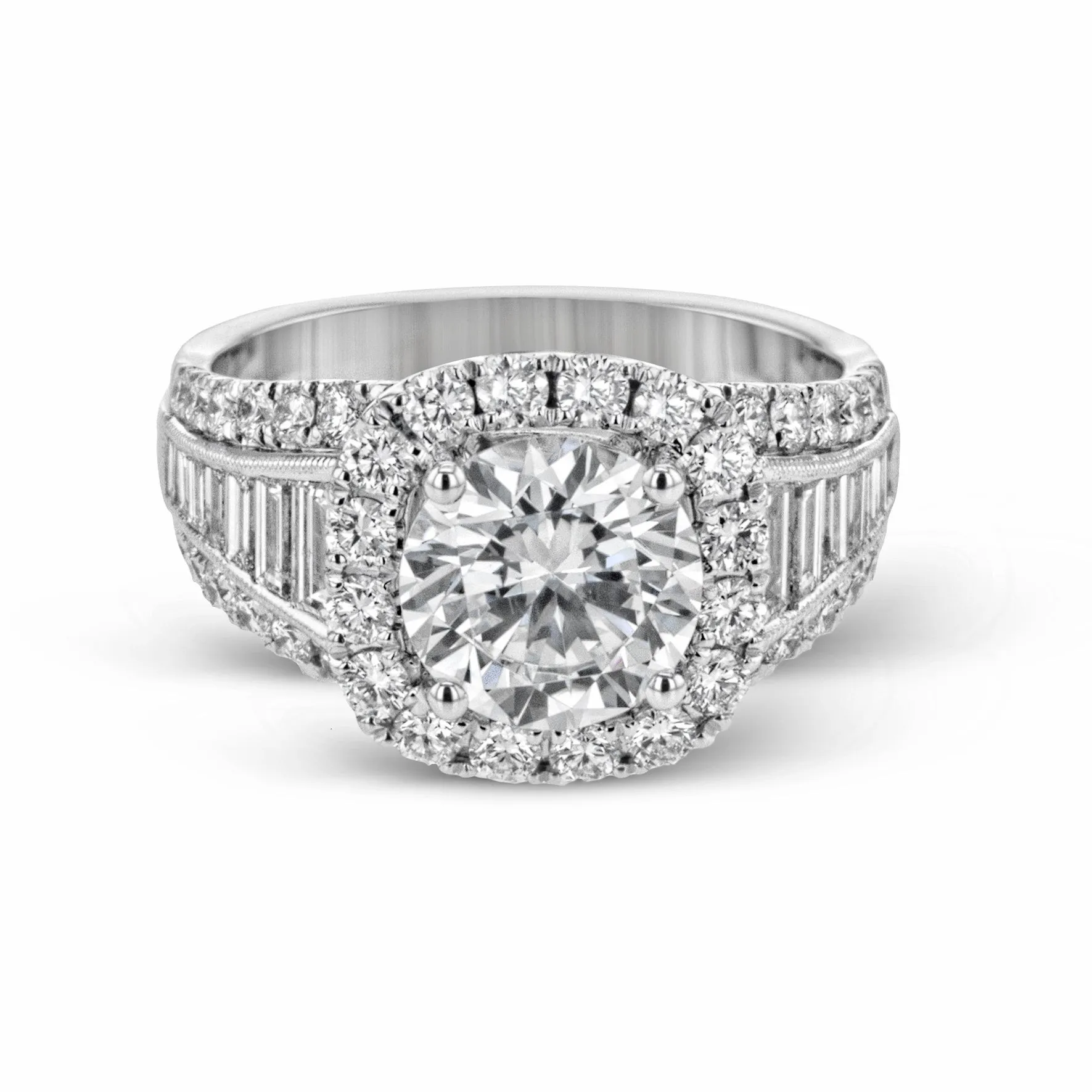Wide Halo Engagement Ring