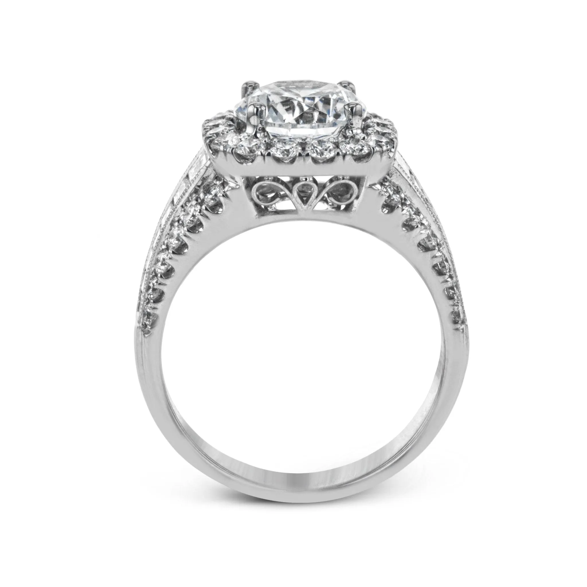 Wide Halo Engagement Ring