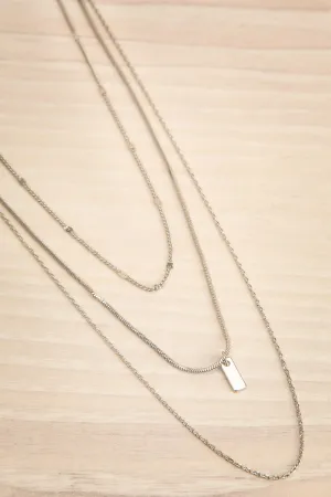 Zidia Silver | Minimalist Multi-Row Necklace