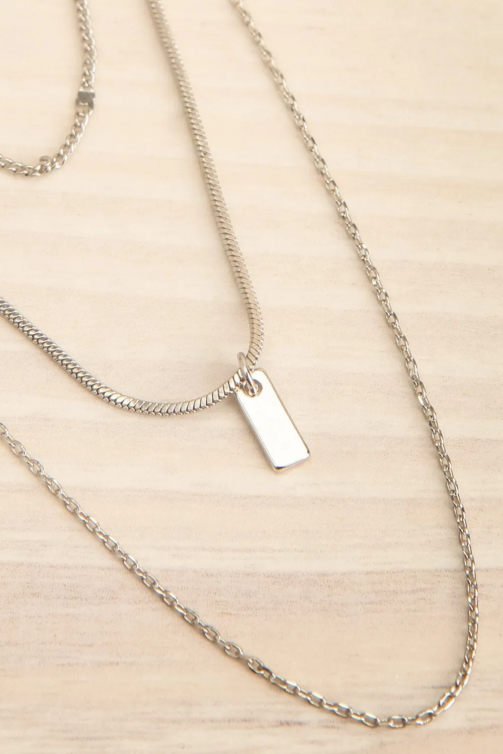 Zidia Silver | Minimalist Multi-Row Necklace